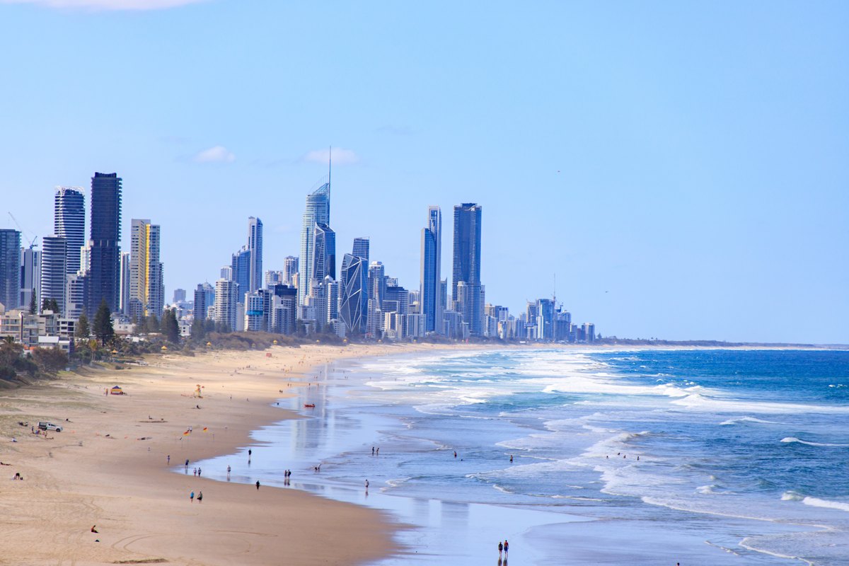 Surfers Paradise beach and skyline, Gold Coast, Queensland